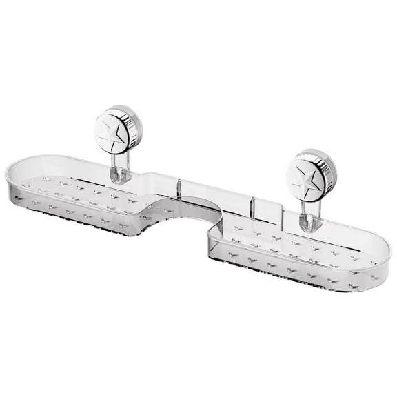 ZZYuan New Arrivals Clearance Corrugated Suction Cup Storage Holder 2025 New Movable Shower Shelf Suction Cup No Drill Wall Mounted Storage Shelf Style Glacier Pattern