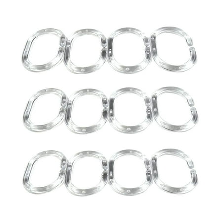 ZZYuan Plastic Shower Curtain Rings,12PCS Shower Curtain Hooks, C Shaped Shower Hooks for Shower Curtain, Clear Shower Curtain Hooks for Bathroom - New Arrivals