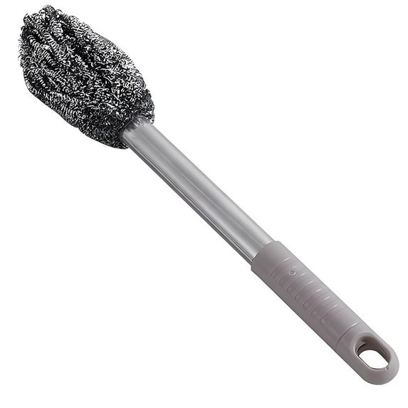 ZZYuan Stainless Steel Scrubber, Scrubbing Scouring Pad with long handle, Steel Wool Scrubber for Kitchens, Bathroom