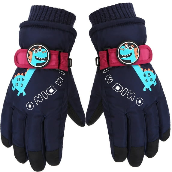 ZZYuan on Clearance Children's Winter Skiing Five Finger Gloves Dinosaur Print Warm Cold Cotton Gloves ,Fall Winter Decor