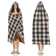 ZZZHY Black Buffalo Plaid With Vintage Feel4 Wearable Blanket, Cozy