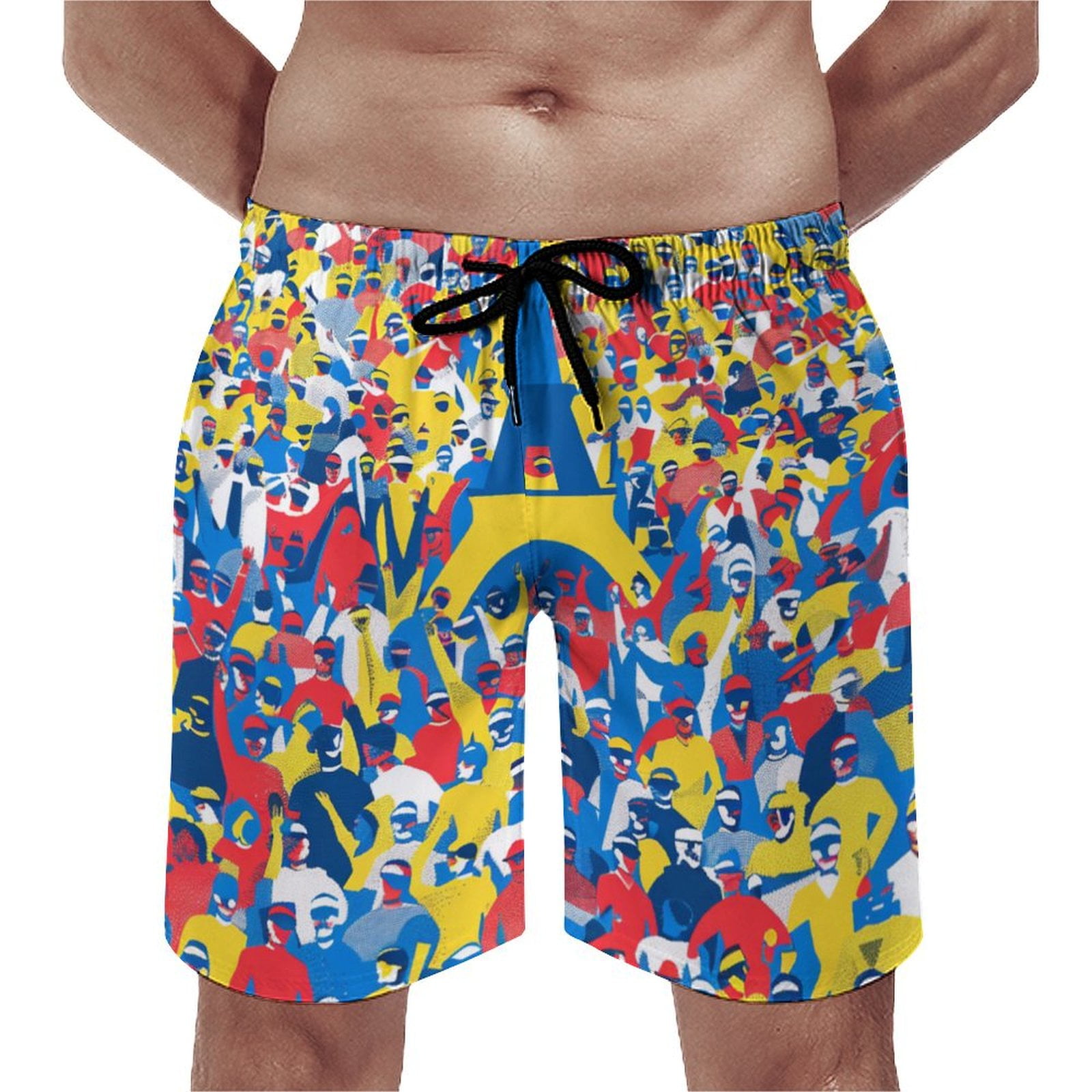 ZZZHY Paris 2024 Opening Ceremony05 Mens Bathing Suit, Mesh Lining