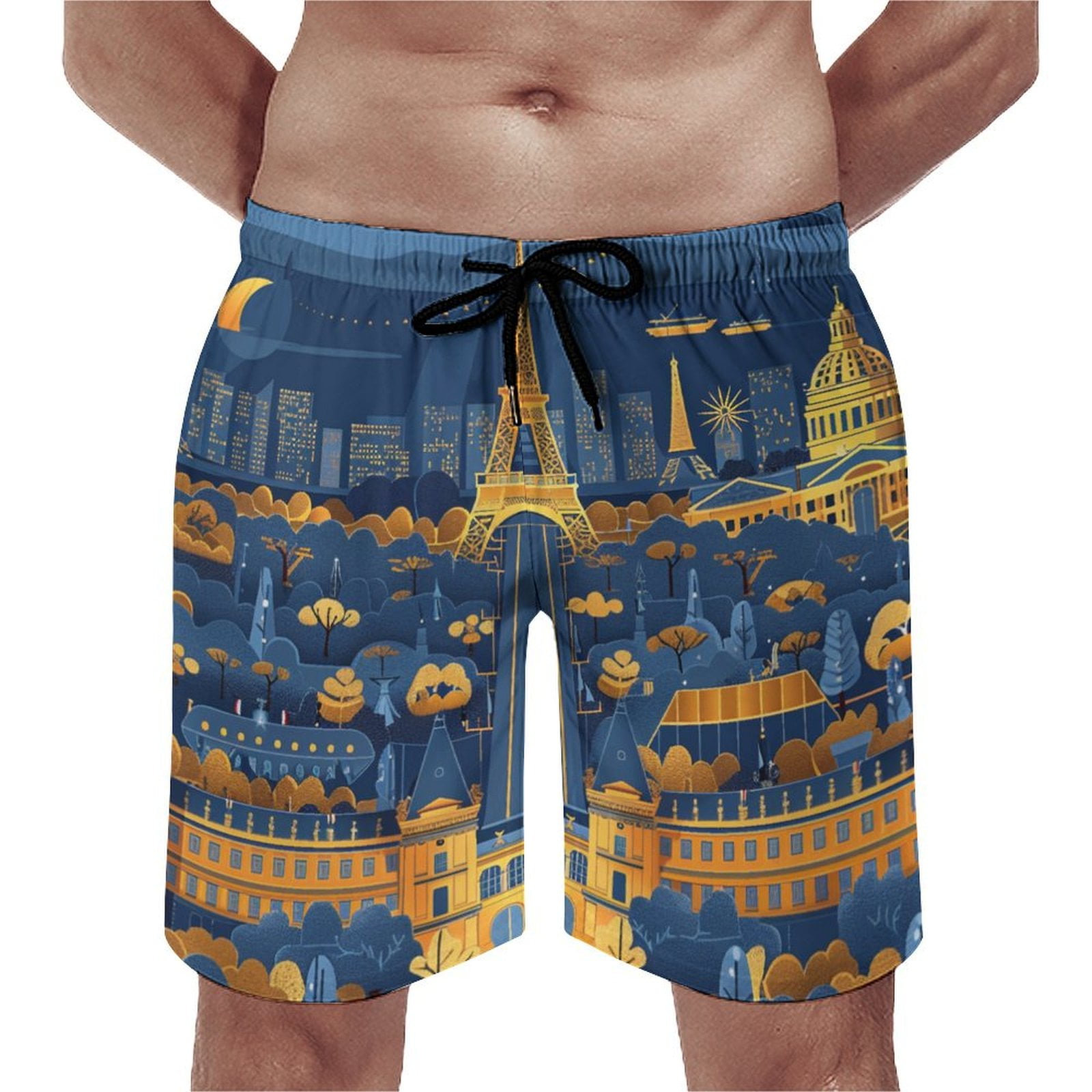 ZZZHY Paris 2024 Opening Ceremony76 Mens Bathing Suit, Mesh Lining