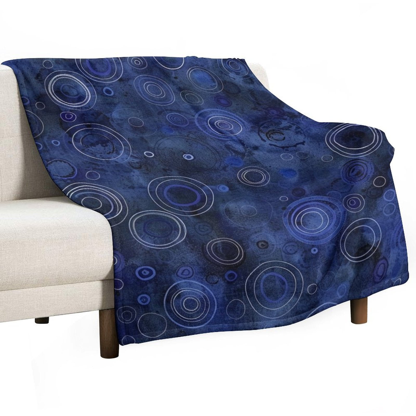 ZZZHY Royal Blue Circles906 Throw Blanket, Soft Fuzzy Throw Blanket