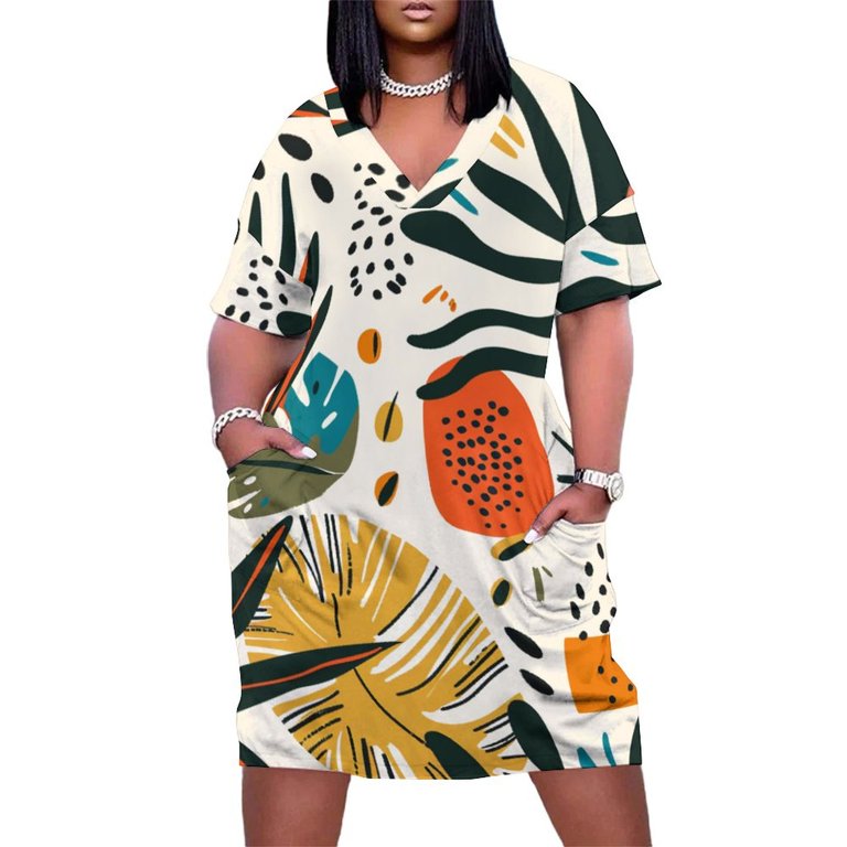 ZZZHY Vibrant Summer Flora-08 Plus Size Summer Dresses, Casual Sun 