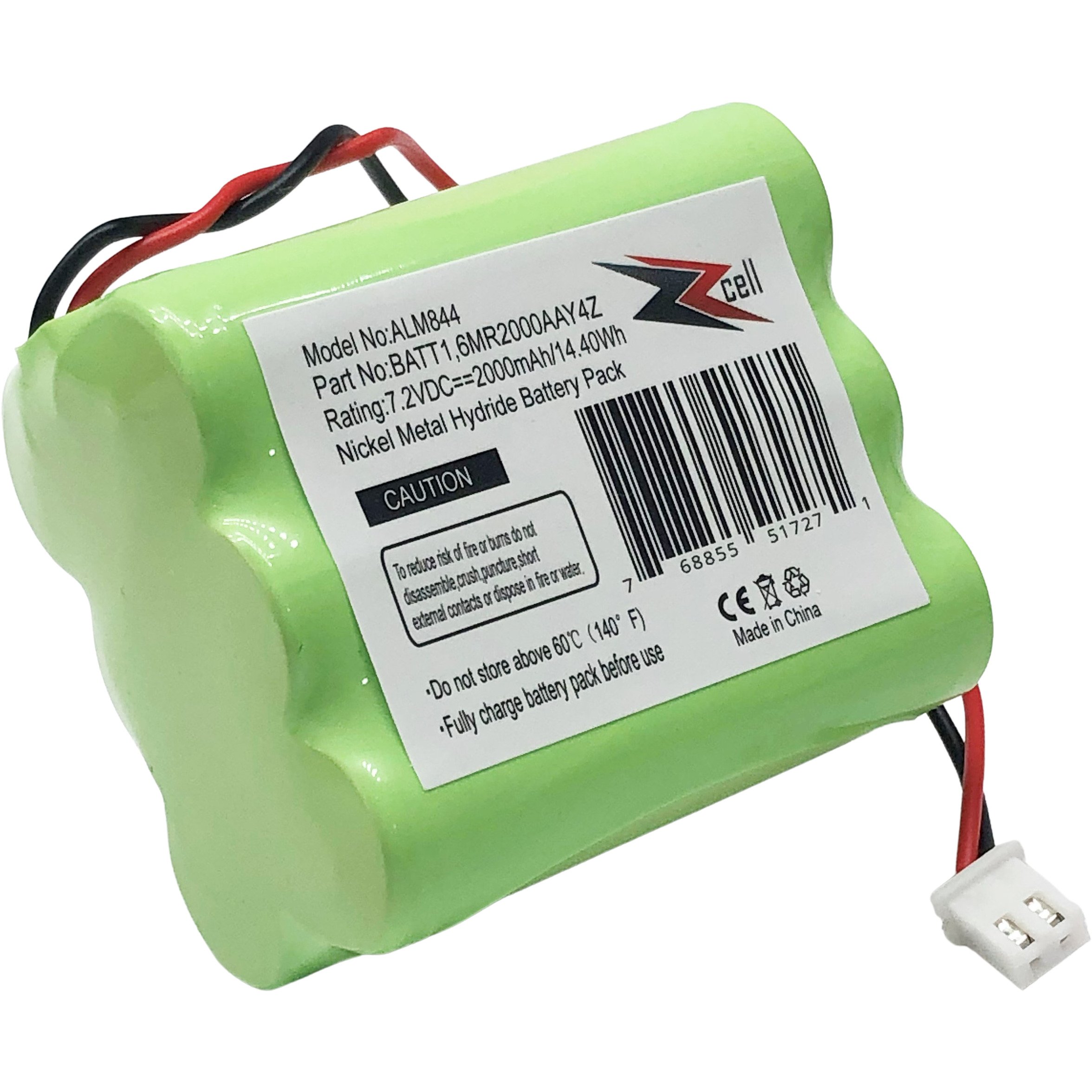ZZcell Replacement Battery For 2Gig BATT1, BATT1X, BATT2X, 6MR2000AAY4Z, GC2 2GIG-CNTRL2 2GIG-CP2, GCKIT311, 228844, Go Control Panel Alarm System 10-000013-001, PERS-4200 - image 1 of 6