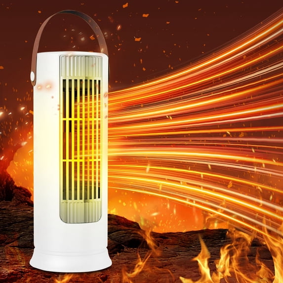 ZZkhGO 1000W Energy Saving Desktop Heater, Fast Heating Tipping Protection Mini Heater, Dual Core Quiet Hot Fan for Home Room