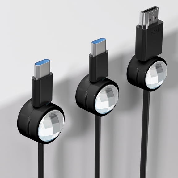 ZZkhGO 3-Set Cable Organizer Clips, Data Cable Fixing Holders, Adhesive Mount for Phone Charging Cord Management