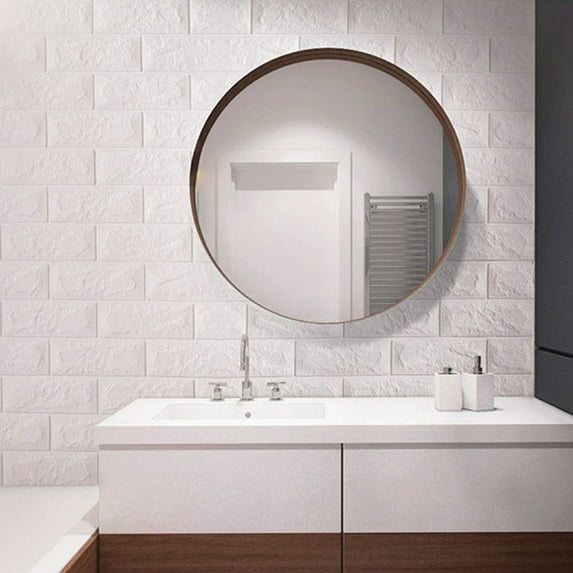 ZZkhGO 3D Brick Wallpaper Panels, Self-Adhesive Foam Wall Decals for Room Decor, PE Embossed Stone Texture Panels for Living Room TV Wall Bedroom