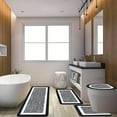 thumbnail image 1 of ZZkhGO 4 Piece Bathroom Rugs Set with Lid Cover and U Shaped Toilet Mat, Absorbent Microfiber Plushes Non Slip Bath Mats, Washable Shower Rugs for Bath Tub Floor Bedroom, 1 of 7