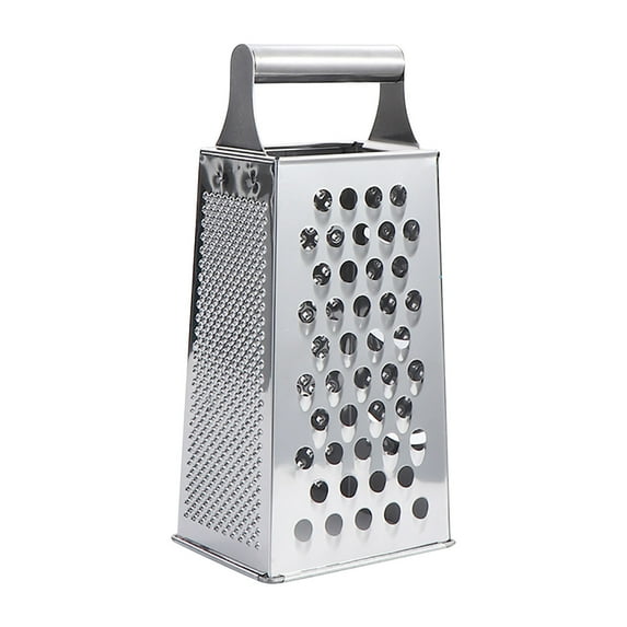 ZZkhGO 4-Sided Stainless Steel Grater, Multi-Purpose Vegetable Cheese Shredder, Compact Kitchen Cutter with Comfort Grip