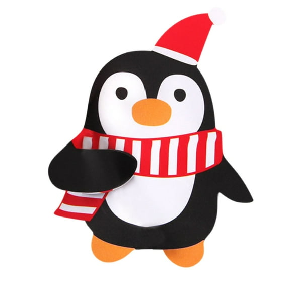 ZZkhGO 50PCS Santa Penguin Lollipop Cards, Christmas Party Favor Decorations, Paper Lolly Holders for Candy Treats
