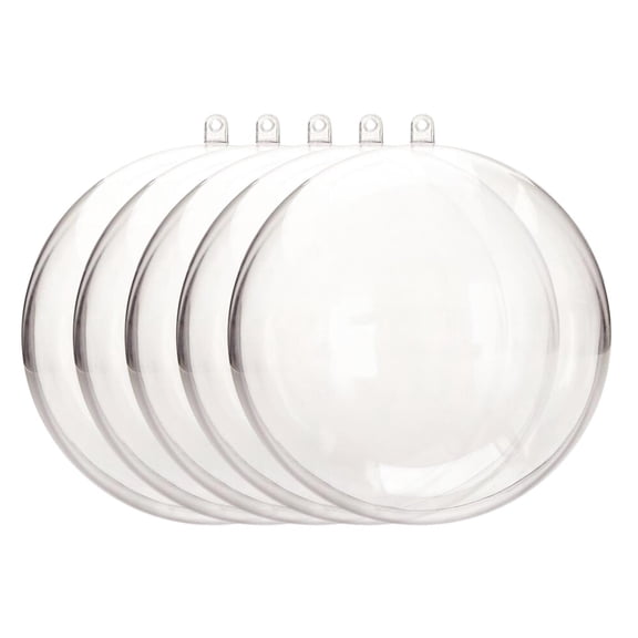 ZZkhGO 5pcs Clear Plastic Fillable Baubles, DIY Christmas Ornament Balls with Loop, Sphere Gift Box for Wedding Party Tree Decor