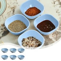 ZZkhGO 6 Piece Square Seasoning Plate, Wheat Straw Sauce Dish, Small Condiment Bowl for Snack Dip Jewelry Storage