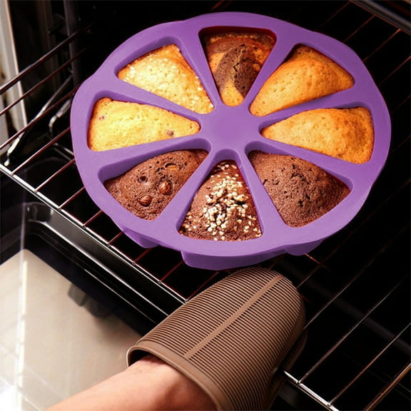 ZZkhGO 8 Hole Silicone Cake Mold, Food Grade Baking Cupcake Pan, Non Stick Reusable Muffin Tray for Oven, Microwave