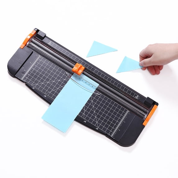 ZZkhGO A4 Plastic Base Paper Cutter Trimmer, Replaceable Blade Sheet Cutter Tool, Portable Desktop Trimmer for Home Craft Photos Cards