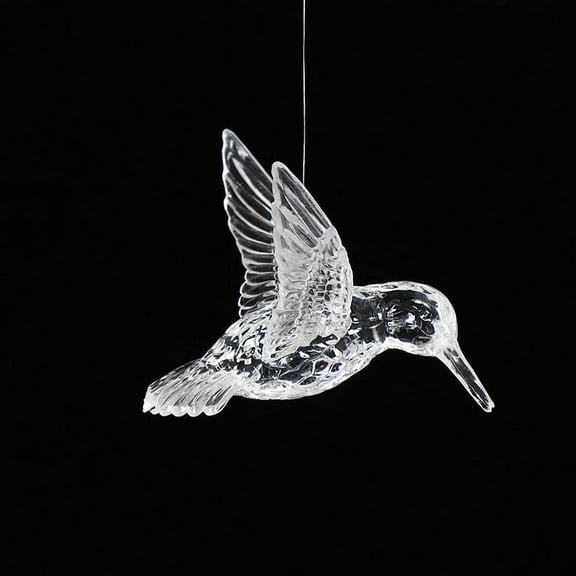 ZZkhGO Acrylic Hummingbird Decoration, Transparent Crystal Hanging Ornament, Wedding Home Decor for Ceiling Wall Display with Light Refraction