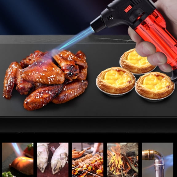 ZZkhGO Adjustable Flame Butane Lighter, Refillable Kitchen Torch Lighter, Windproof BBQ Candle Grill Fire Starter