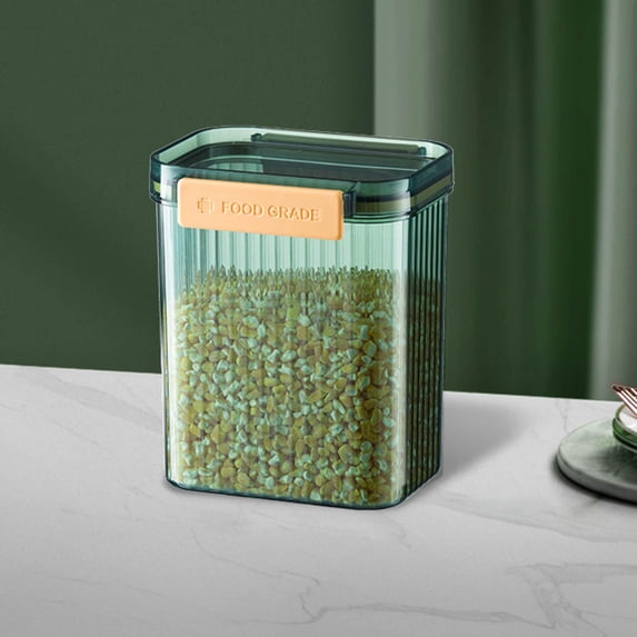 ZZkhGO Airtight Kitchen Storage Jar Containers, Stackable Clear Pantry Canisters, Seal-Tight Dry Food Jars for Flour Pasta Snacks