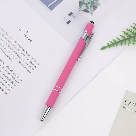 ZZkhGO Aluminum Stylus Pen, Dual Use Touchscreen Ballpoint Pen, Engraved Metal Pen for Business Gift Promotion