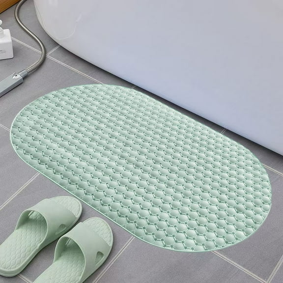 ZZkhGO Bathroom No Slip Floor Mat, Oval Shower Mat with Suction Cups, Massage Foot Pad for Bathtub Anti Fall Safety