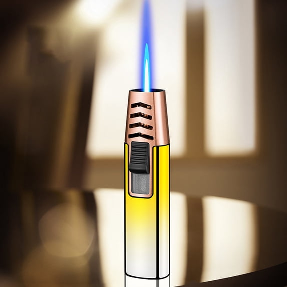 ZZkhGO Blue Flame Butane Torch, Windproof Culinary Torch Lighter, Refillable Chef Torch for Dessert, Baking, Soldering