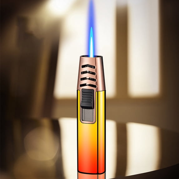 ZZkhGO Blue Flame Butane Torch, Windproof Culinary Torch Lighter, Refillable Chef Torch for Dessert, Baking, Soldering