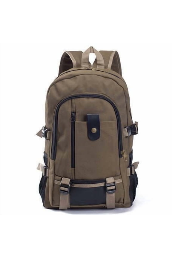 Canvas Backpack, Leisure Travel Rucksack, Multiple Compartments for Commuting Outdoor