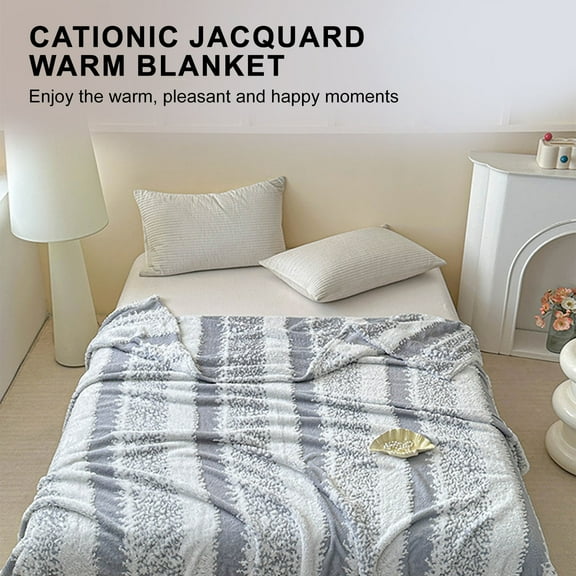 ZZkhGO Cationic Soft Cloud Blanket, Cationic Polyester Throw Blanket for Home, Ultra Soft Warm Blanket for Bed Sofa Travel Camping