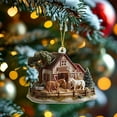 thumbnail image 1 of ZZkhGO Chicken Farm Christmas Ornament, Wooden Coop Tree Decoration, Farmhouse Holiday Decor for Lovers, 1 of 5