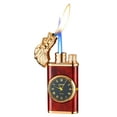 thumbnail image 1 of ZZkhGO Clock Lighter, Double Fire Windproof Blue Flame Lighter with Watch, Inflatable Metal Lighter with Quartz Dial for Cigar Fashion Gift, 1 of 3