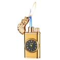 thumbnail image 1 of ZZkhGO Clock Lighter, Double Fire Windproof Blue Flame Lighter with Watch, Inflatable Metal Lighter with Quartz Dial for Cigar Fashion Gift, 1 of 3
