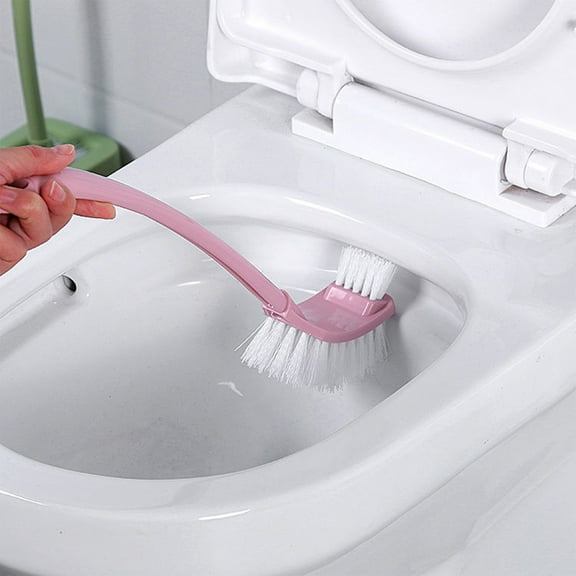 ZZkhGO Compact Toilet Brush Cleaner, Flexible Head Bathroom Brush, Drip Free Ventilated Base for Small Spaces Rim Edges