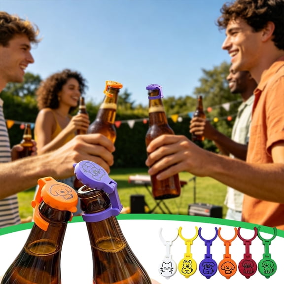 ZZkhGO Cute Animal Wine Bottle Stoppers, Colorful Reusable Beverage Caps Multi Functional Bottle Sealers, Cartoon Dog Wine Accessories for Home Bar Kitchen Party Decor