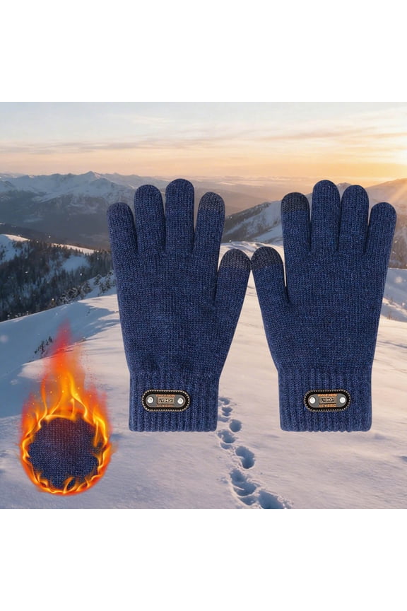 Cycling Gloves, Thickened Wool Winter Warm Gloves, Windproof Thermal Gloves for Biking Outdoor Activities