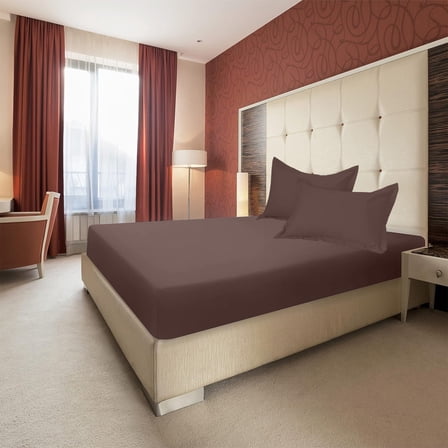 ZZkhGO Deep Pocket Bed Sheet Set, Non-Slip Fitted Sheet with Pillowcases, Complete Bedding Set for Double Mattress