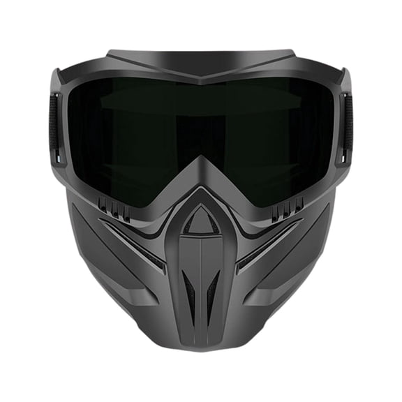 ZZkhGO Detachable Full Face Goggle Mask, 2-in-1 Protective Safety Gear, Anti-Fog Breathable Face Shield for Riding, Work, Outdoor Tasks, Green