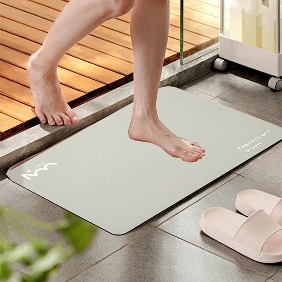 ZZkhGO Diatomite Bath Mat, Super Absorbent Quick-Dry Mat, Non-Slip Floor Rug for Bathroom Shower Toilet Sink
