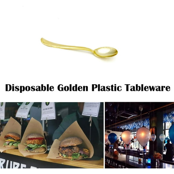 ZZkhGO Disposable Color Plastic Cutlery Set, 25 Piece Spoon Fork Set, Elegant Party Tableware for Wedding Birthday Event