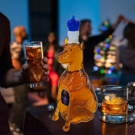 ZZkhGO Dog Shaped Whiskey Decanter Bottle, Clear Borosilicate Glass Liquor Bottle, 320ml Handmade Spirit Decanter for Gift Collection