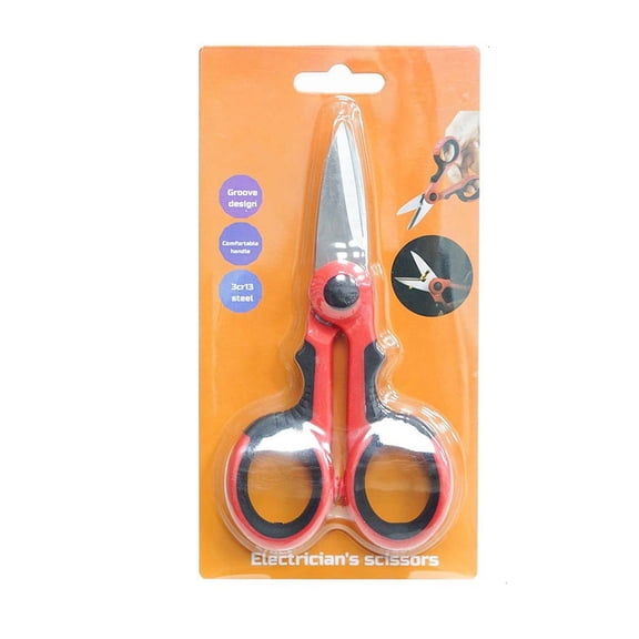 ZZkhGO Durable Fishing Line Scissors, Stainless Steel Multi-Purpose Cutting Tool with Serrated Blade, Compact Portable Tackle Accessory for Fishing Outdoor, Red