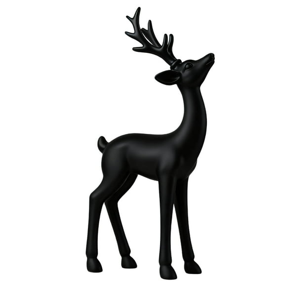 ZZkhGO European-style Deer Statue, Imitation Metal Entryway Decor, Weather-resistant Outdoor Sculpture for Garden Porch