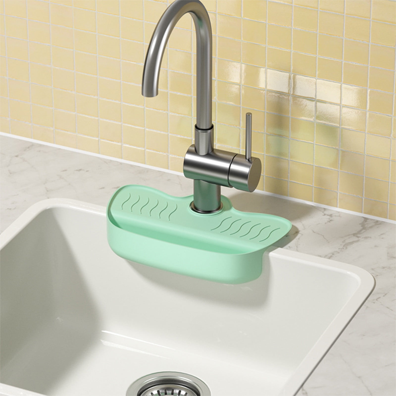 ZZkhGO Faucet Splatter Guard Mat, Silicone Sink Drip Catcher, Kitchen ...