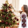 thumbnail image 1 of ZZkhGO Flocking Christmas Ball 8cm 3pcs, Boxed Christmas Tree Pendants Painted Velvet Ball, Holiday Decorations for Tree Home Party Wedding, Red, 1 of 6