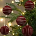 thumbnail image 1 of ZZkhGO Flocking Christmas Ball 8cm 3pcs, Boxed Christmas Tree Pendants Painted Velvet Ball, Holiday Decorations for Tree Home Party Wedding, Red, 1 of 7