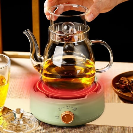 ZZkhGO Flower Tea Kettle Stove, Mini Small Electric Hot Plate, Three Stage Knob Explosion Proof Panel Multi Function Heating