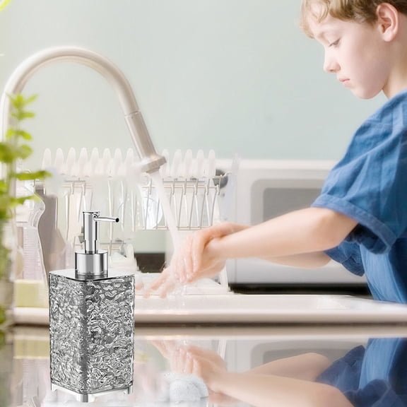 ZZkhGO Foaming Soap Dispenser Refillable, Clear Plastic Foam Pump Bottle, Hand Soap Body Wash Dispenser for Bathroom Kitchen Countertop, Gray