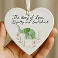 thumbnail image 1 of ZZkhGO Friendship Heart Ornament, Ceramic Sea Glass Elephant Gift, Heart Shaped Loyalty Keepsake for Sister Bond, 1 of 2