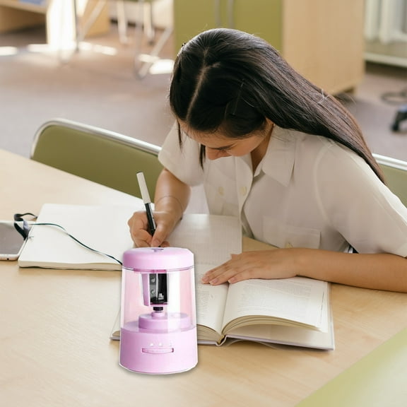 ZZkhGO Fully Automatic Pencil Sharpener, Electric USB Battery Powered Pencil Sharpener, Upgraded Tungsten Steel Blade Pressure Activated Sharpener for Standard Colored Art Pencils