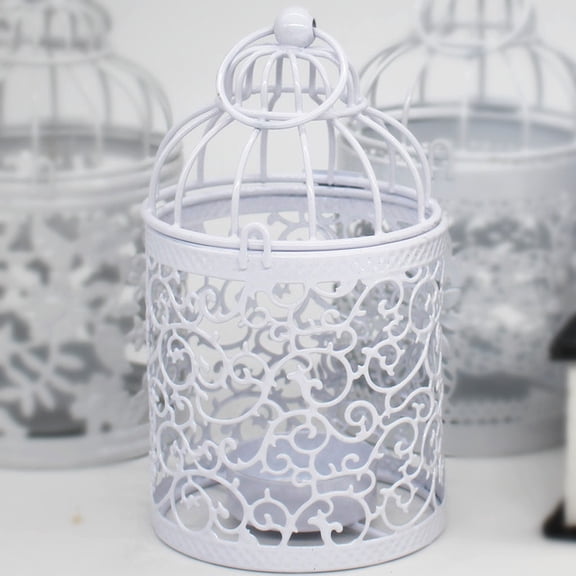 ZZkhGO Hanging Cage Candle Lantern, Iron Candlestick Holder for Home Party Decor, Metal Tealight Candle Holder with Hook for Indoor Outdoor Wedding